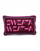Furbish Studio Sweatea Weatha Needlepoint Pillow - Pink - Thumbnail 1