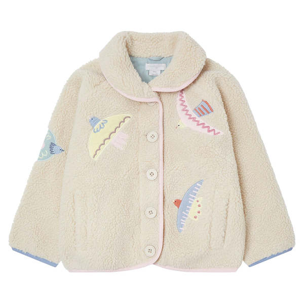 KIDS STELLA MCCARTNEY Teddy Embroidered Birds Jacket - Beige