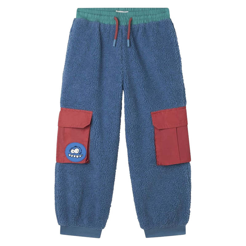 KIDS STELLA MCCARTNEY Teddy Sweatpants With Yeti Badge - Blue