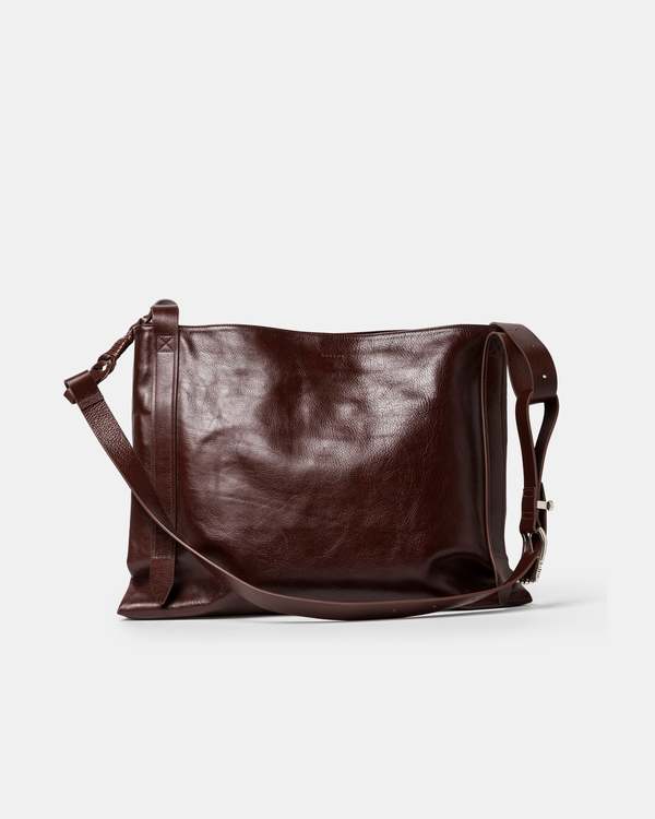 Nullus Crown Buckle Tote Bag - Wine Red | Garmentory