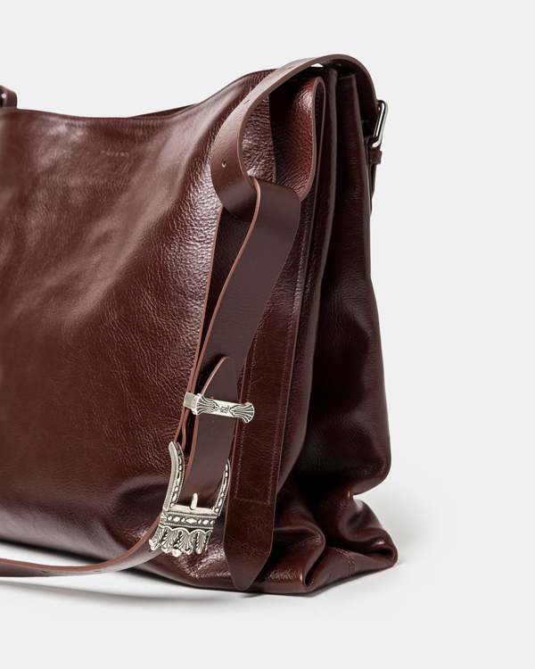 Nullus Crown Buckle Tote Bag - Wine Red | Garmentory