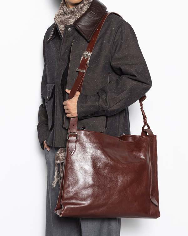 Nullus Crown Buckle Tote Bag - Wine Red | Garmentory