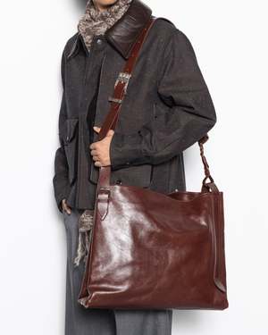 Nullus Crown Buckle Tote Bag - Wine Red | Garmentory