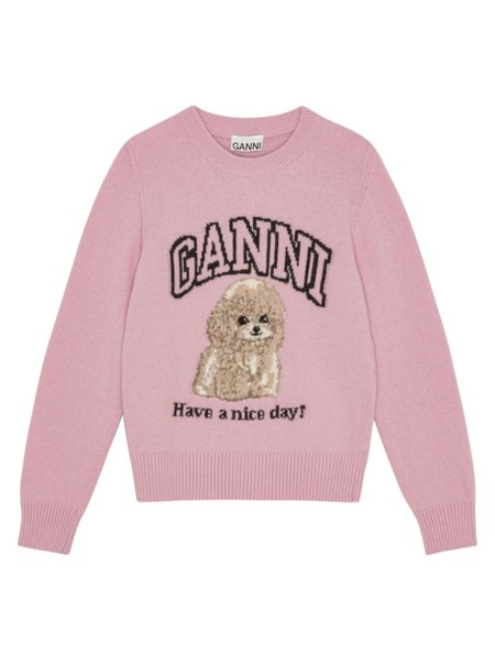 トップス ganni polo lace mohair knit Ganni Mohair Lace Polo - Racing Red | Garmentory
