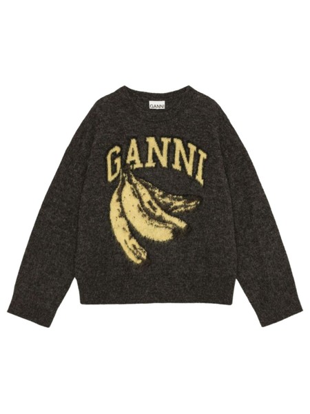 Ganni Mohair Lace Polo - Racing Red | Garmentory