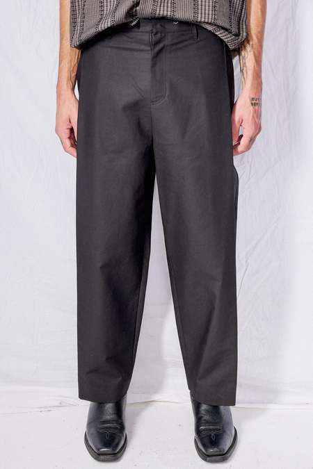 AMOMENTO Wool Tweed Wrap Pants - Charcoal | Garmentory
