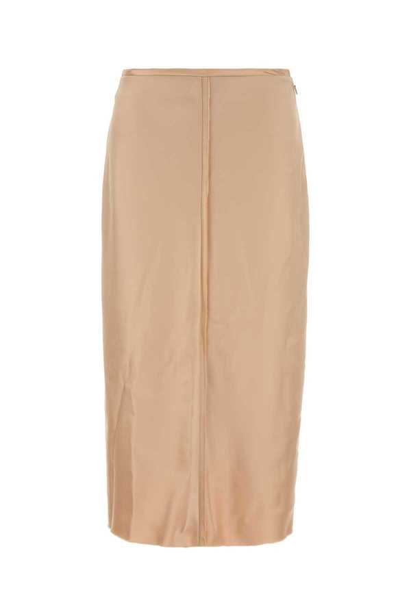Ami Alexandre Mattiussi Skin Pink Stretch Satin Skirt - Poudre