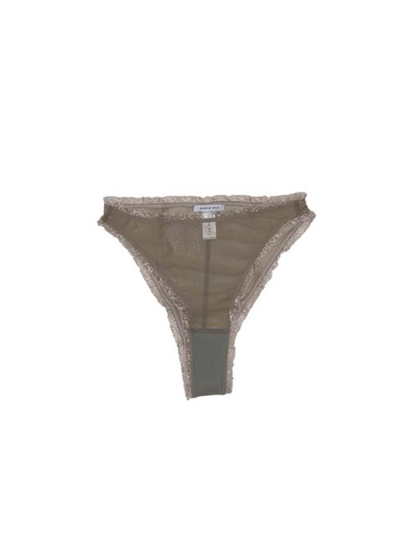Simone Wild Mesh Frill Slip - Mud