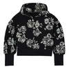 KIDS Little Creative Factory Flower Hooded Sweatshirt - Black - Thumbnail 1