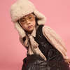 KIDS Little Creative Factory Fur Hat - Cream - Thumbnail 6