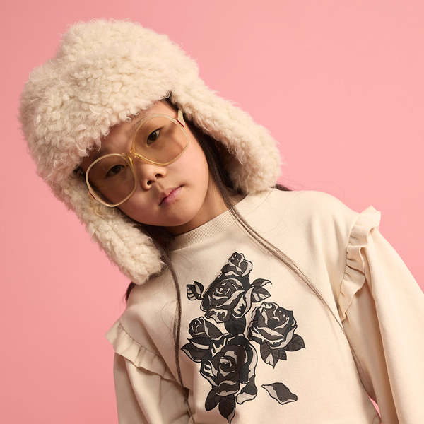 KIDS Little Creative Factory Fur Hat - Cream