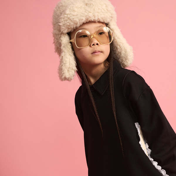 KIDS Little Creative Factory Fur Hat - Cream