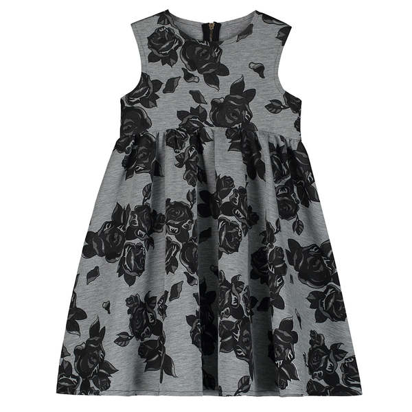 KIDS Little Creative Factory Neoprene Dress - Grey Melange/Black