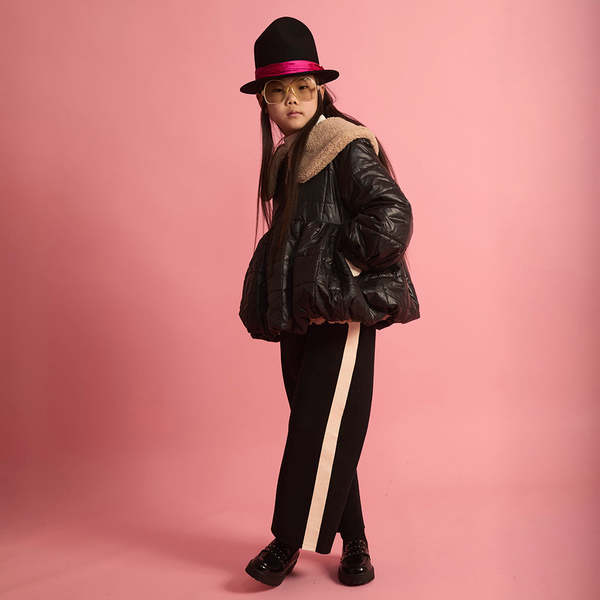 KIDS Little Creative Factory Neoprene Striped Pants - Black