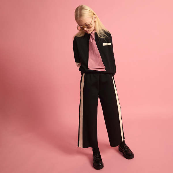 KIDS Little Creative Factory Neoprene Striped Pants - Black