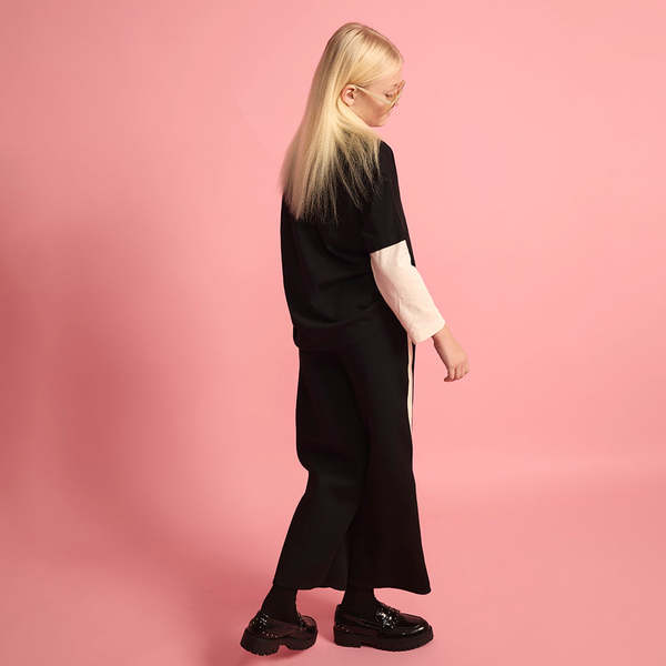 KIDS Little Creative Factory Neoprene Striped Pants - Black