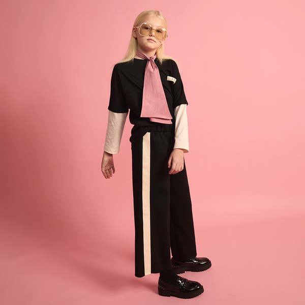 KIDS Little Creative Factory Neoprene Striped Pants - Black