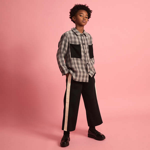 KIDS Little Creative Factory Neoprene Striped Pants - Black