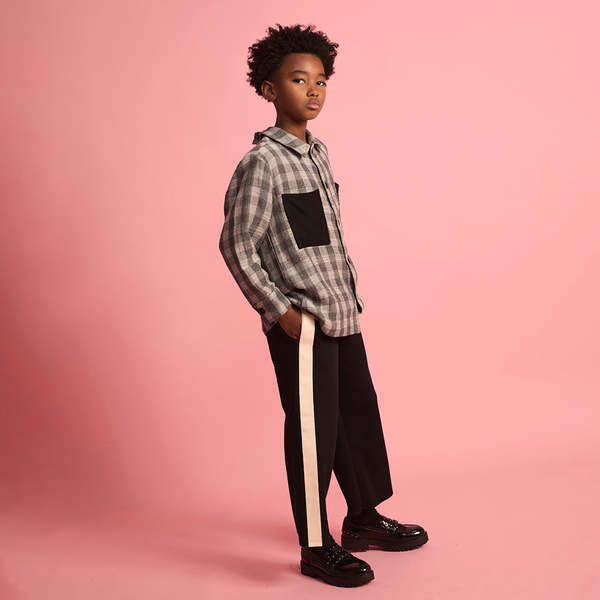 KIDS Little Creative Factory Neoprene Striped Pants - Black