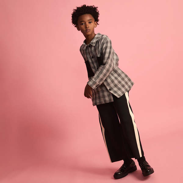 KIDS Little Creative Factory Neoprene Striped Pants - Black