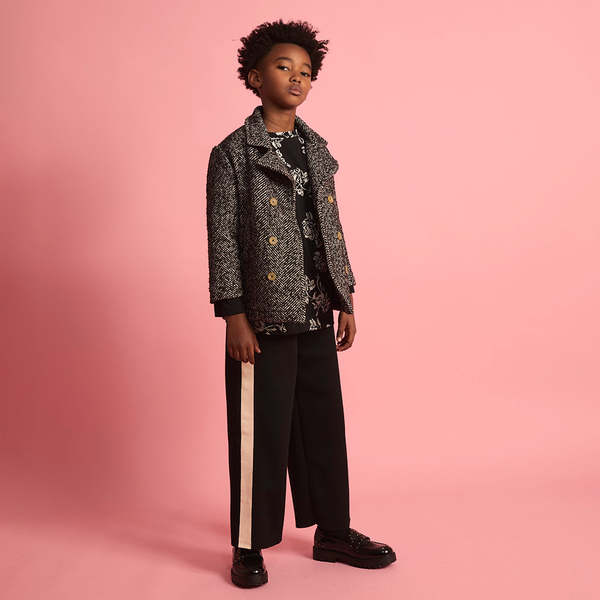 KIDS Little Creative Factory Neoprene Striped Pants - Black