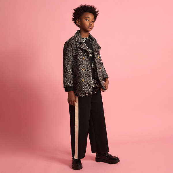 KIDS Little Creative Factory Neoprene Striped Pants - Black