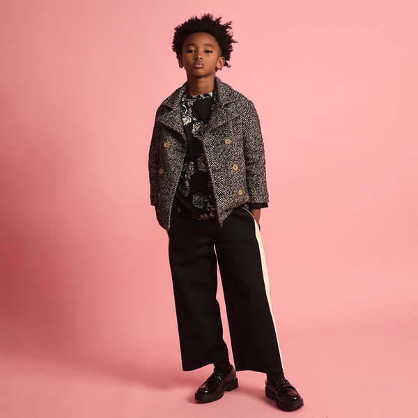 KIDS Little Creative Factory Neoprene Striped Pants - Black