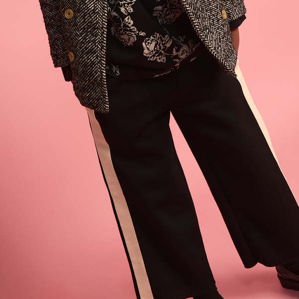 KIDS Little Creative Factory Neoprene Striped Pants - Black