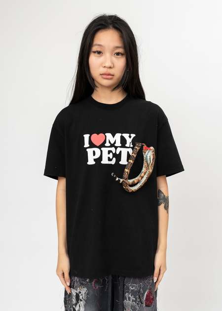 Doublet Puppet Animal Embroidery T Shirt - Black | Garmentory