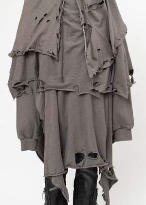 Doublet Phantom Frayed Hoodie - Gray | Garmentory