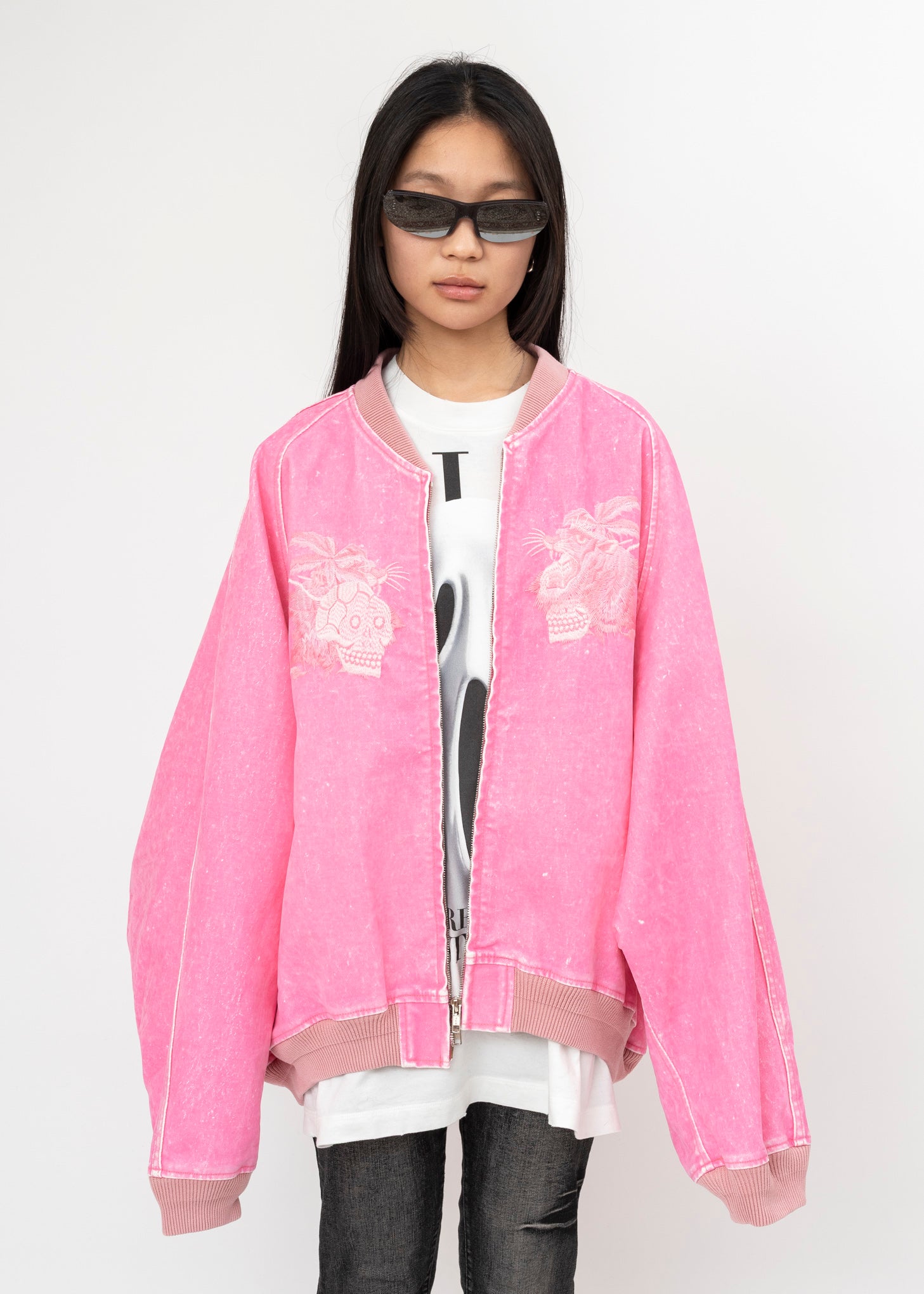 Doublet Flocked Denim Souvenir Jacket - Pink | Garmentory