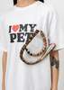 Doublet I Love My Pet Oversized T-shirt - White - Thumbnail 4