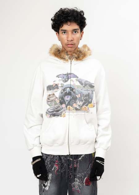 Doublet Ripped Off Knit Hoodie - Gray | Garmentory