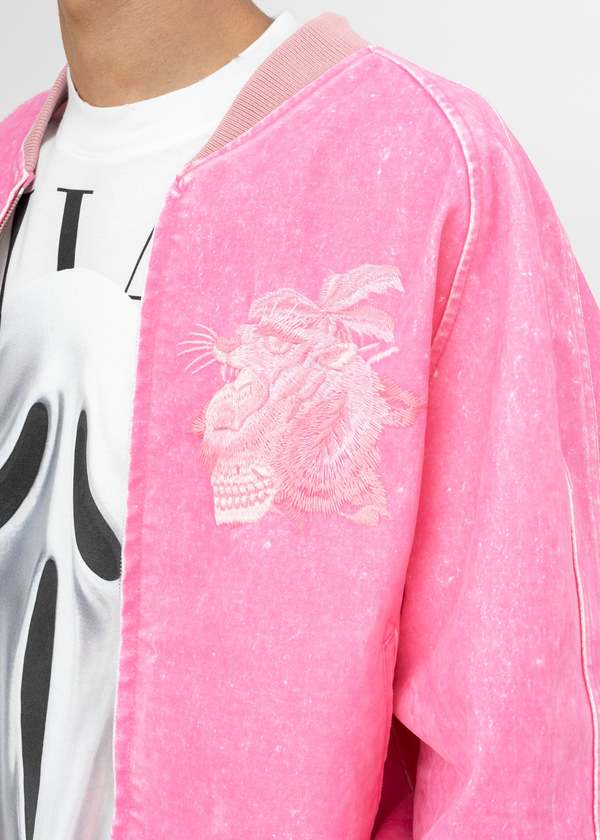 Doublet Flocked Denim Souvenir Jacket - Pink | Garmentory