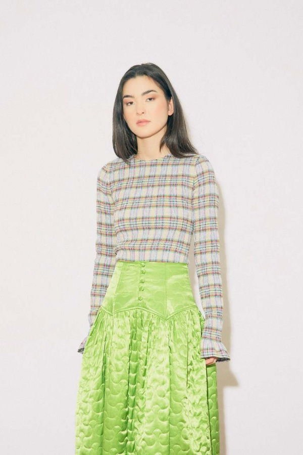 OhSevenDays McKenzie Blouse - Green Check