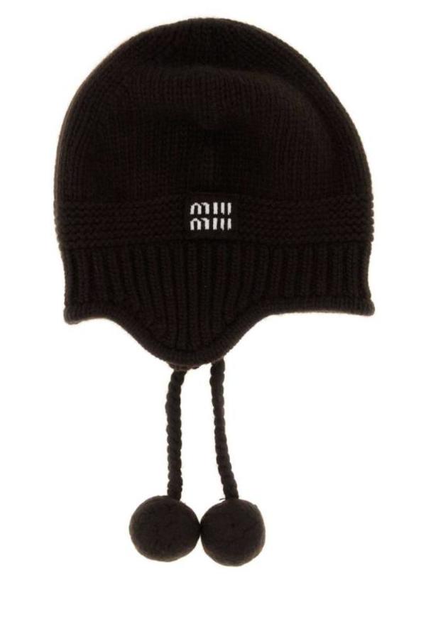 MIU MIU Earflap Cap Hat - Dark Brown