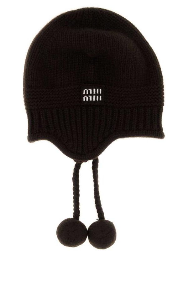 MIU MIU Earflap Cap Hat - Dark Brown