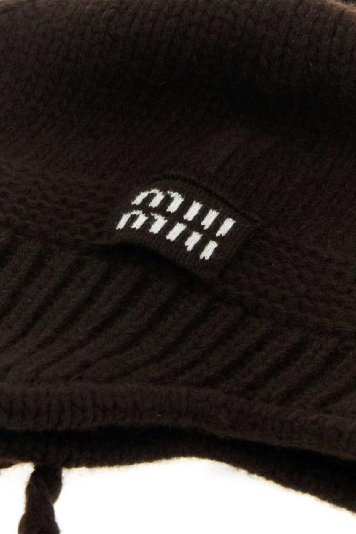 MIU MIU Earflap Cap Hat - Dark Brown - Image 2 of 2