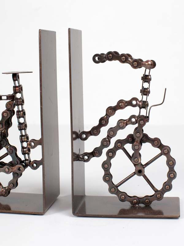 Ten Thousand Villages Bicycle Chain Bookends