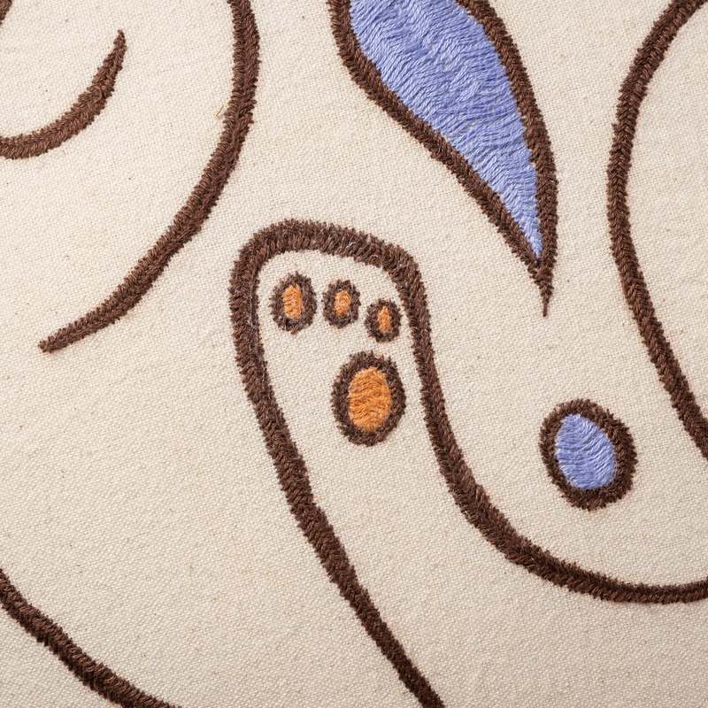 Ten Thousand Villages Embroidered Cat Pillow - Thumbnail 5