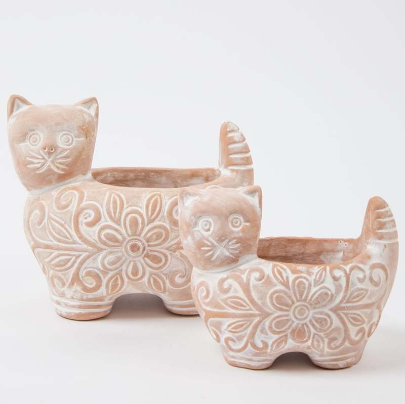 Ten Thousand Villages Garden Kitty Planter