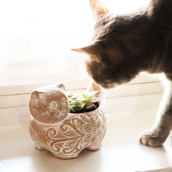 Ten Thousand Villages Garden Kitty Planter