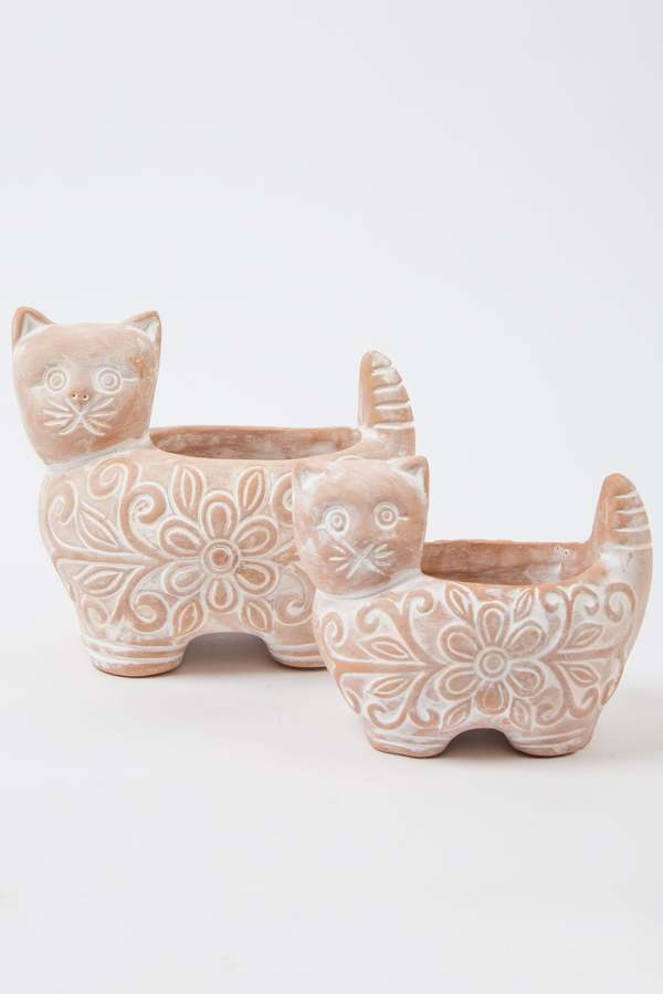 Ten Thousand Villages Garden Kitty Planter