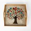 Ten Thousand Villages Ginkgo Tree Reverse Painted Tray - Thumbnail 1