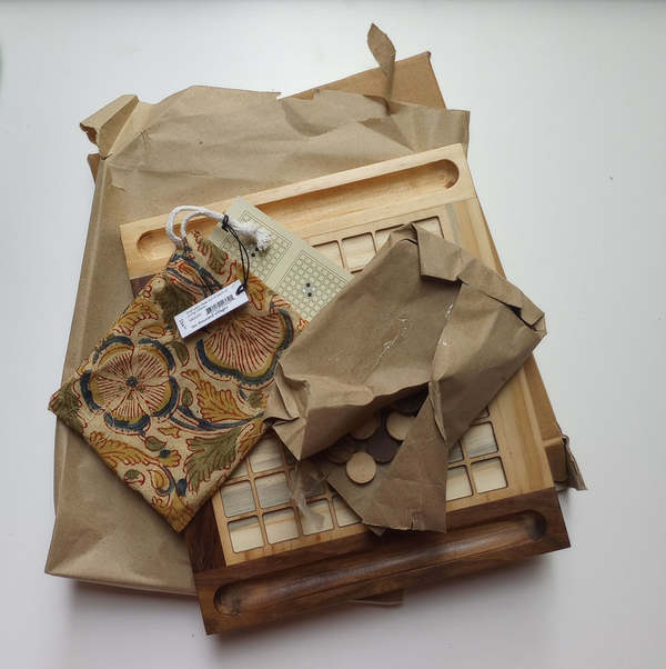 Ten Thousand Villages Handcarved Wood Reversi Game