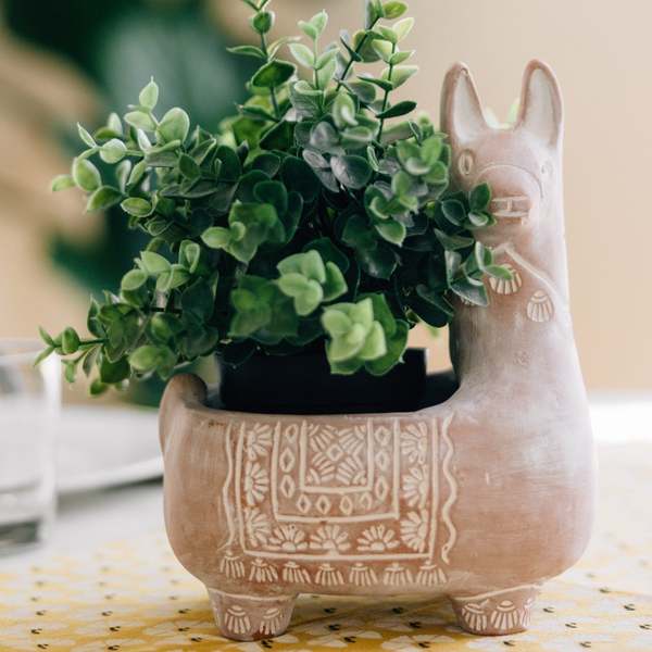 Ten Thousand Villages Llama Terracotta Planter