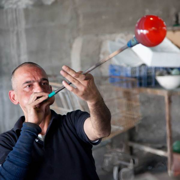 Ten Thousand Villages Phoenician Glass Vase