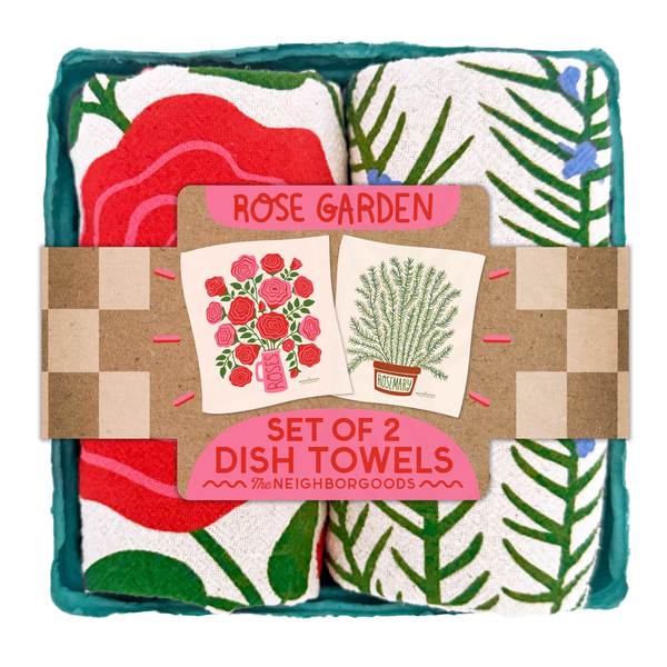 The Neighborgoods Rose Garden Dish Towel Set of 2