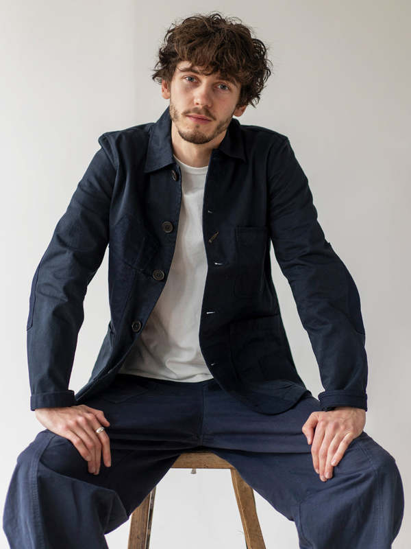 Universal Works MAZE x UW Anniversary Patched Bakers Jacket Universal Works MAZE x UW Anniversary Patched Bakers Jacket