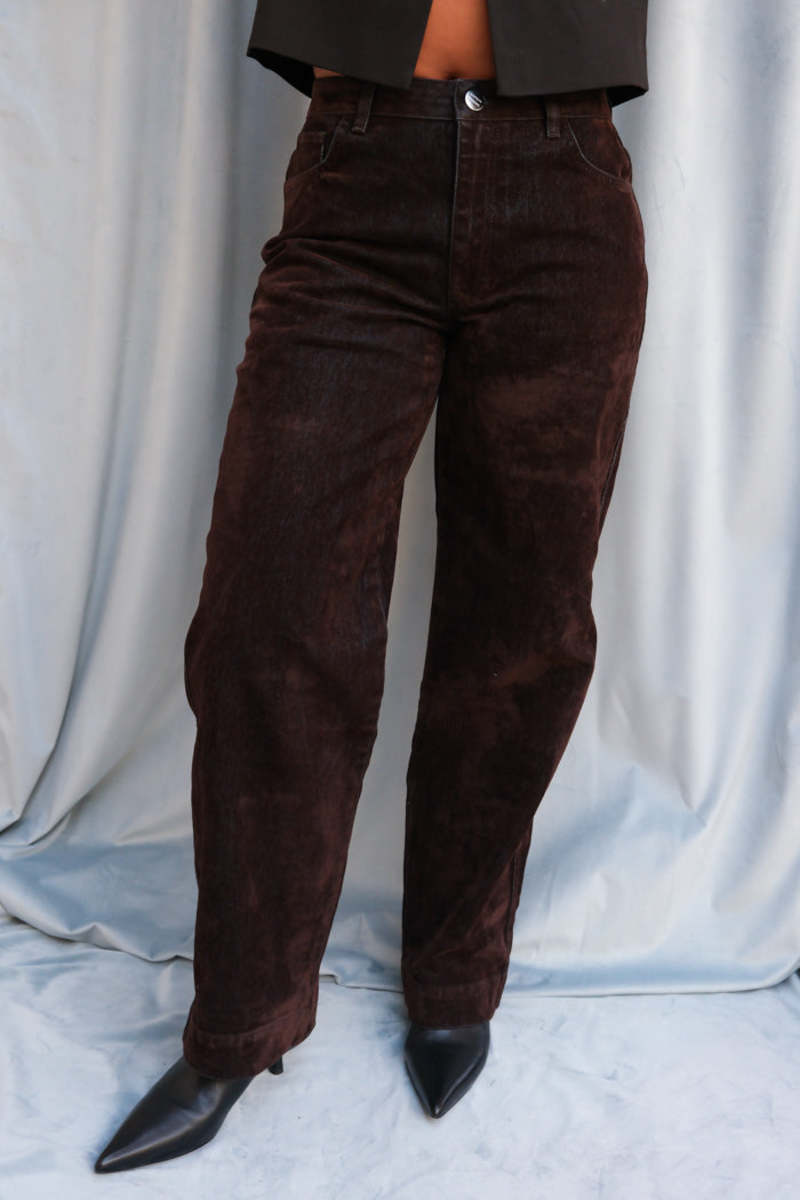 DAMSON MADDER Drew Flocked Jeans - Fig DAMSON MADDER Drew Flocked Jeans - Fig
